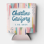 Wasserfarbene Abstrakte Pinselstriche Hochzeiten Dosenkühler (Vorderseite)