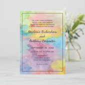 Wasserfarbene Abstrakte Whimsical-Funke Hochzeit Einladung (Stehend Vorderseite)