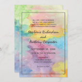 Wasserfarbene Abstrakte Whimsical-Funke Hochzeit Einladung (Vorne/Hinten)