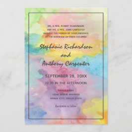 Wasserfarbene Abstrakte Whimsical-Funke Hochzeit Einladung