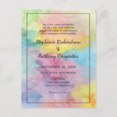 Wasserfarbene Abstrakte Whimsical-Funke Hochzeit Einladungspostkarte (Vorderseite)