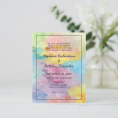 Wasserfarbene Abstrakte Whimsical-Funke Hochzeit Einladungspostkarte (Stehend Vorderseite)