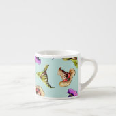 Wasserfarbene alte Hüte: blauer Hintergrund. Espressotasse (Rechts)