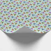 Wasserfarbene alte Hüte: blauer Hintergrund. Geschenkpapier (Ecke)
