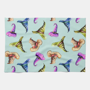 Wasserfarbene alte Hüte: blauer Hintergrund. Geschirrtuch