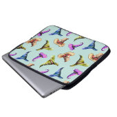 Wasserfarbene alte Hüte: blauer Hintergrund. Laptopschutzhülle (Vorne Knopf)