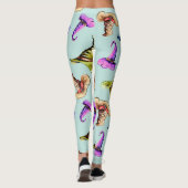 Wasserfarbene alte Hüte: blauer Hintergrund. Leggings (Rückseite)