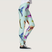 Wasserfarbene alte Hüte: blauer Hintergrund. Leggings (Rechts)