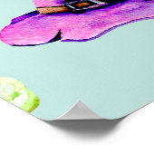 Wasserfarbene alte Hüte: blauer Hintergrund. Poster (Ecke)