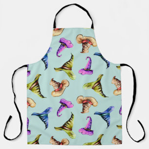 Wasserfarbene alte Hüte: blauer Hintergrund. Schürze