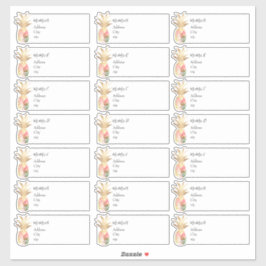 Wasserfarbene Ananas Gastadressen Labels