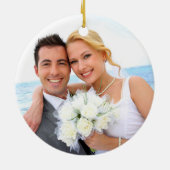 Wasserfarbene Ananas Tropisches Sommerhochzeitssli Keramik Ornament (Hinten)