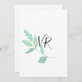 Wasserfarbene Aquamarine Blumenhochzeit Save the D Save The Date (Vorne/Hinten)