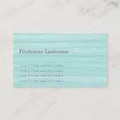 Wasserfarbene Aquamarine grüne Streifen Feminine Visitenkarte (Rückseite)