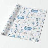 Wasserfarbene arktische Tiere Winterthema Geburtst Geschenkpapier (Ungerollt)