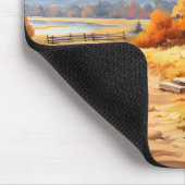Wasserfarbene Autumn Road Pumpkin Fallende Blätter Mousepad (Ecke)