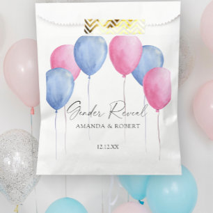 Wasserfarbene Ballons Geschlechtsenthüllung Geschenktütchen