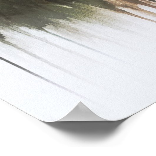 Wasserfarbene Bäume Rustikale Wildnis - Wine Bar Poster (Ecke)