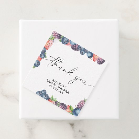 Wasserfarbene Beeren - Süßbeerentext Geschenkanhänger (Beispiel)