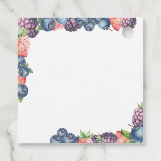 Wasserfarbene Beeren - Süßbeerentext Geschenkanhänger (Rückseite)