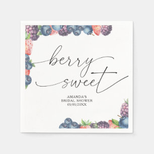 Wasserfarbene Beeren - Süßbeerentext Serviette