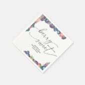 Wasserfarbene Beeren - Süßbeerentext Serviette (Ecke)