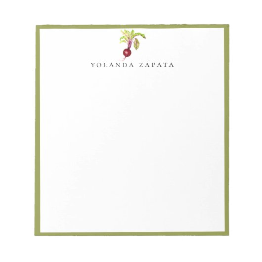 Wasserfarbene Beete grün Gerahmt Notizblock (Vorderseite)