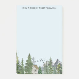 Wasserfarbene Berge Naturschutzgebiet Bäume Waldhü Post-it Klebezettel