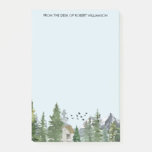 Wasserfarbene Berge Naturschutzgebiet Bäume Waldhü Post-it Klebezettel