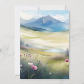 Wasserfarbene Berge Pinienwälder Brautparty Einladung (Rückseite)