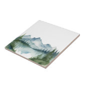 Wasserfarbene Berge und grüne Pinienbäume Natur Fliese (Seite)