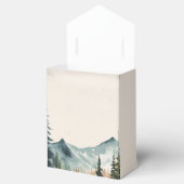 Wasserfarbene Berge und Kiefern Geschenkschachtel (Geöffnet)