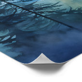 Wasserfarbene Bergwelt Wand Kunstdekor Poster (Ecke)