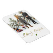 Wasserfarbene Berries Foto Frohe Weihnachten Magnet (Rechte Seite)