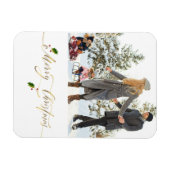 Wasserfarbene Berries Foto Frohe Weihnachten Magnet (Horizontal)