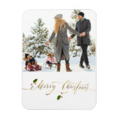 Wasserfarbene Berries Foto Frohe Weihnachten Magnet (Vertikal)