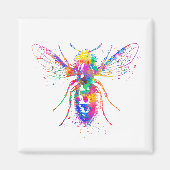 Wasserfarbene Biene 2 Zoll Square Magnet (Vorne)