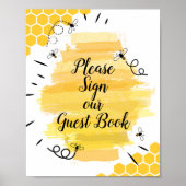 Wasserfarbene Biene Bitte unterzeichnen Sie unser Poster (Vorne)