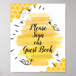 Wasserfarbene Biene Bitte unterzeichnen Sie unser  Poster