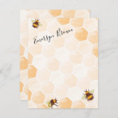 Wasserfarbene Biene Mitteilungskarte (Vorne/Hinten)