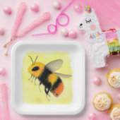 Wasserfarbene Biene Pappteller (Party)