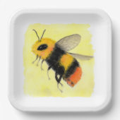 Wasserfarbene Biene Pappteller (Vorderseite)