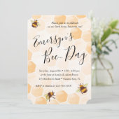 Wasserfarbene Biene zum Geburtstag Einladung (Stehend Vorderseite)