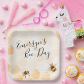 Wasserfarbene Biene zum Geburtstag Pappteller (Party)