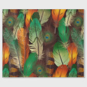 Wasserfarbene Bird Feathers Art Geschenkpapier (Flach)