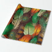 Wasserfarbene Bird Feathers Art Geschenkpapier (Ungerollt)