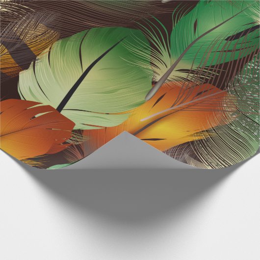 Wasserfarbene Bird Feathers Art Geschenkpapier (Ecke)