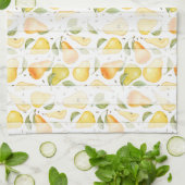 Wasserfarbene Birne Frische Frucht Muster Geschirrtuch (Gefaltet)