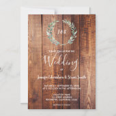 Wasserfarbene Blätter auf rustikalen Stallholz Hoc Magneteinladung (Vorderseite)