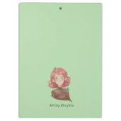 Wasserfarbene Blätter & Baummädchen Klemmbrett (Rückseite)